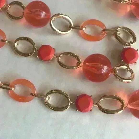 INC new Gold Tone Stone beaded Necklace - Picture 5 of 8